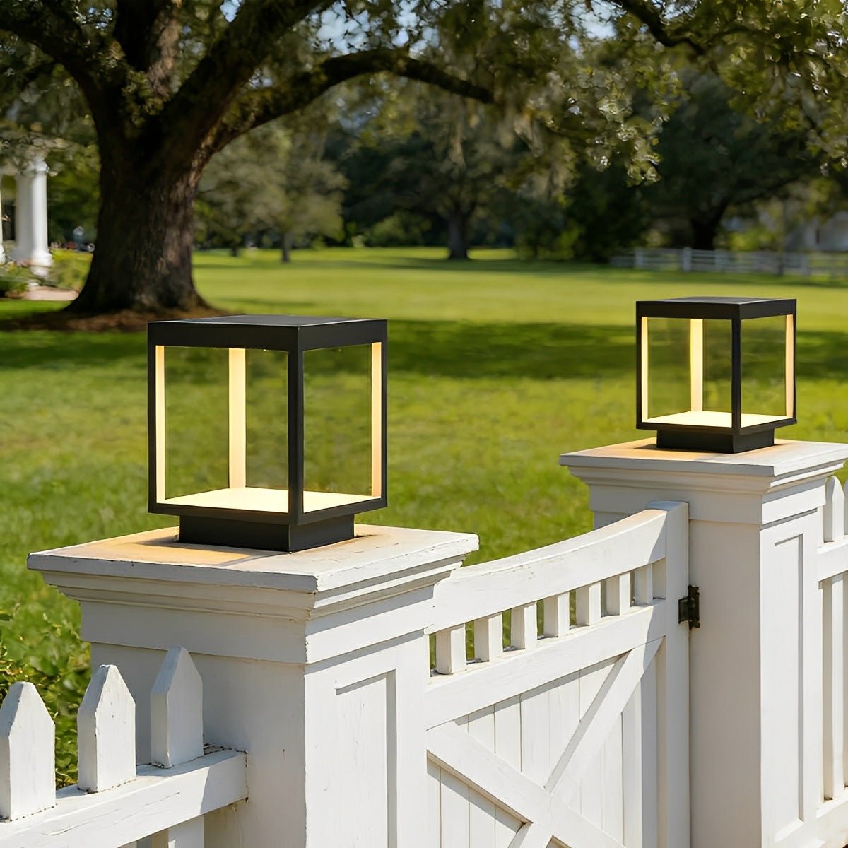 Stainless Steel Waterproof Square Hollow LED Outdoor Post Lights
