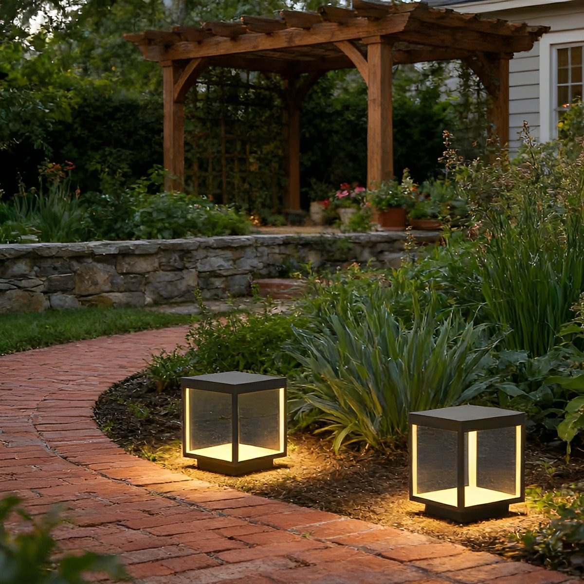 Stainless Steel Waterproof Square Hollow LED Outdoor Post Lights