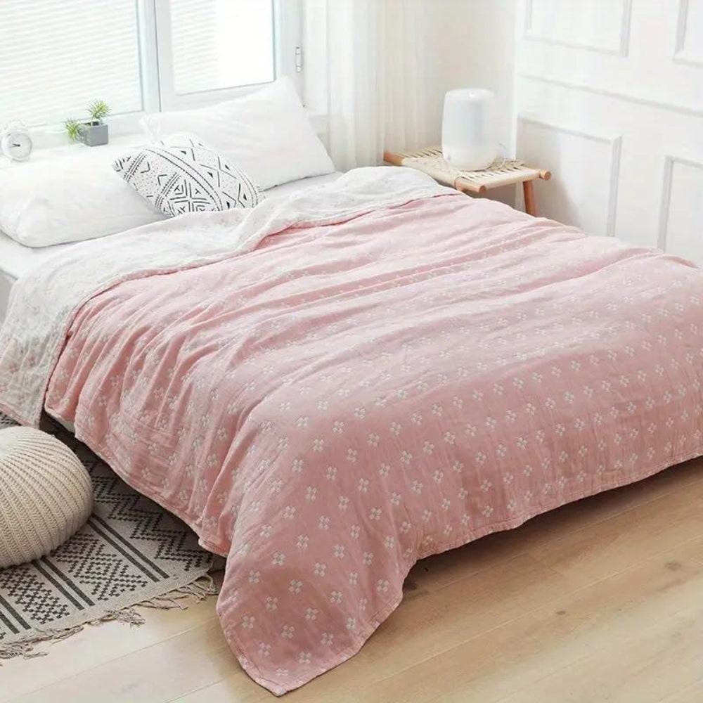 Fluffy Cotton Throw, Geometric Pattern