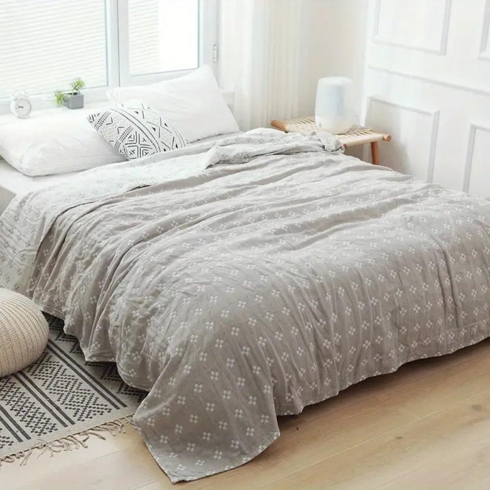 Fluffy Cotton Throw, Geometric Pattern