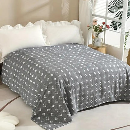Fluffy Cotton Throw, Geometric Pattern