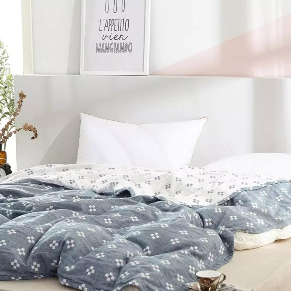 Fluffy Cotton Throw, Geometric Pattern