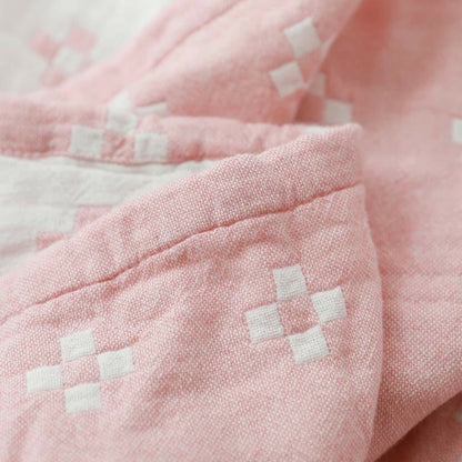 Fluffy Cotton Throw, Geometric Pattern