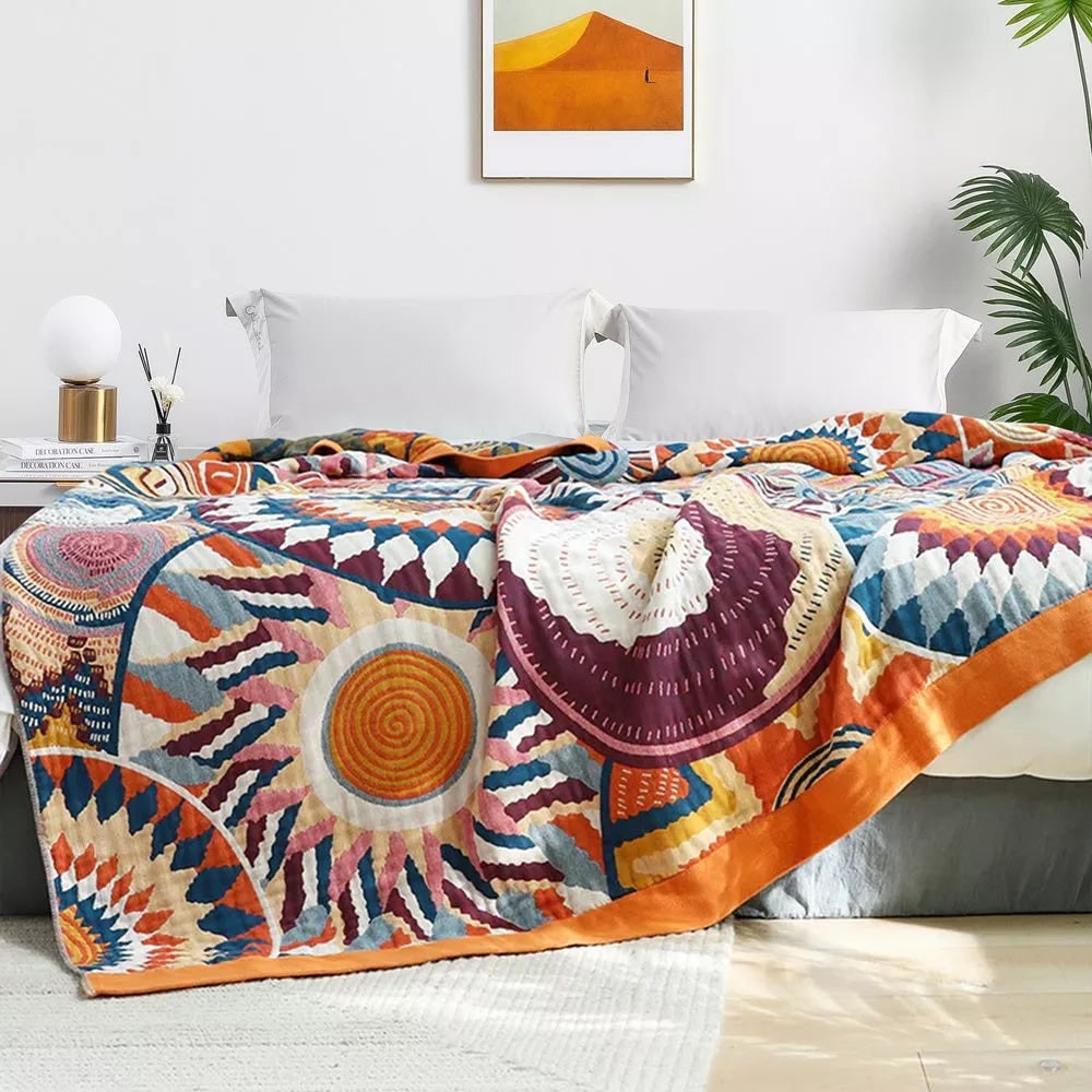 All-Season Fluffy Cotton Throw Blanket
