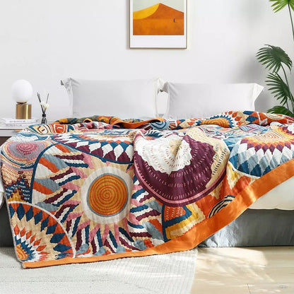 All-Season Fluffy Cotton Throw Blanket