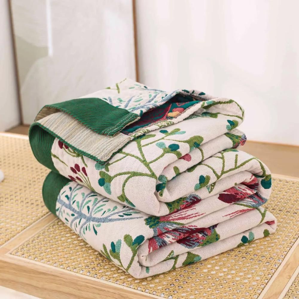 Fluffy Cotton Floral Throw Blanket