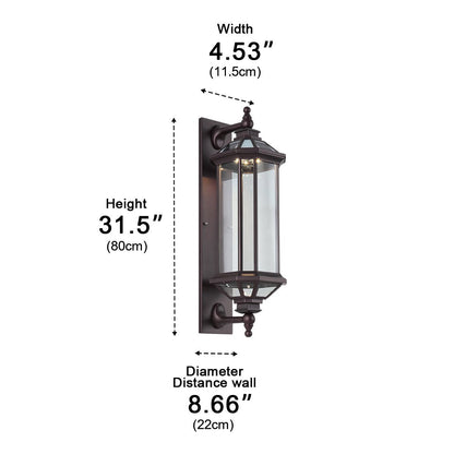 Vintage Cylinder Waterproof Porch Outdoor Wall Light