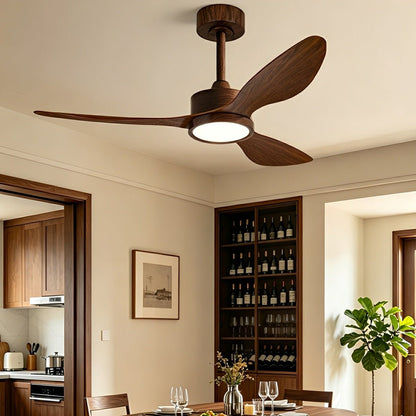Vintage DC Motor Ceiling Fan with Light Full-Spectrum LED