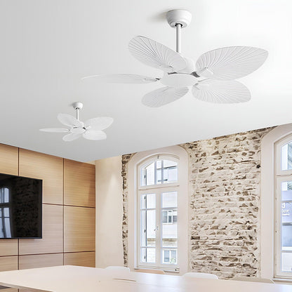 Vintage Imitation Palm Leaf DC Motor 6-speed Reverse Frequency Ceiling Fan