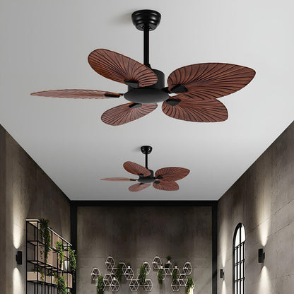 Vintage Imitation Palm Leaf DC Motor 6-speed Reverse Frequency Ceiling Fan