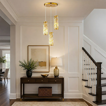 Vintage Industrial Crystal Glass Pendant Light Ceiling Light