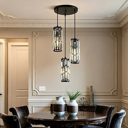 Vintage Industrial Crystal Glass Pendant Light Ceiling Light