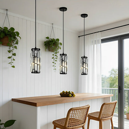 Dimmable Vintage Industrial Crystal Glass Pendant Light Ceiling Light
