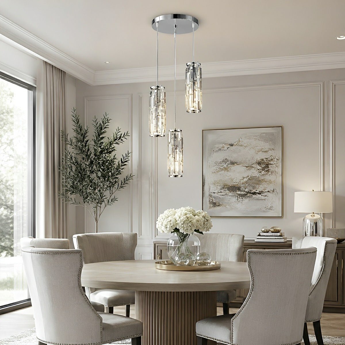 Vintage Industrial Crystal Glass Pendant Light Ceiling Light