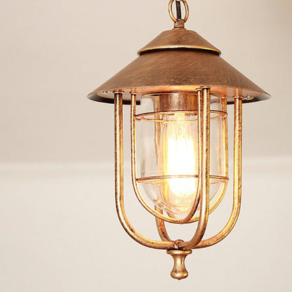 Vintage Rustic Birdcage Waterproof Outdoor LED Lantern Pendant Lights