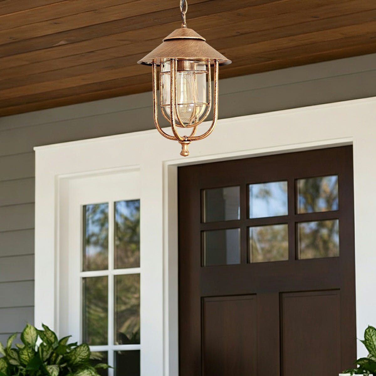Vintage Rustic Birdcage Waterproof Outdoor LED Lantern Pendant Lights