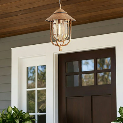 Vintage Rustic Birdcage Waterproof Outdoor LED Lantern Pendant Lights