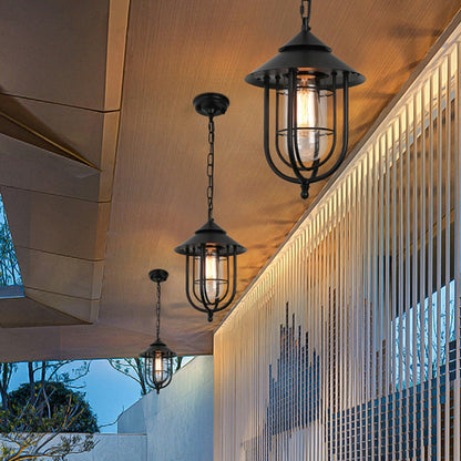 Vintage Rustic Birdcage Waterproof Outdoor LED Lantern Pendant Lights