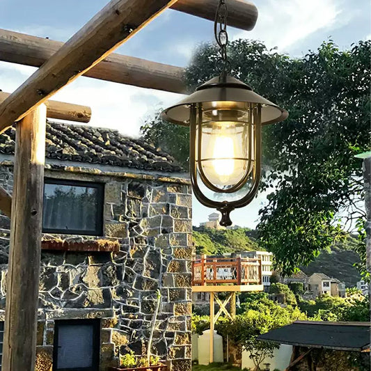 Vintage Rustic Birdcage Waterproof Outdoor LED Lantern Pendant Lights
