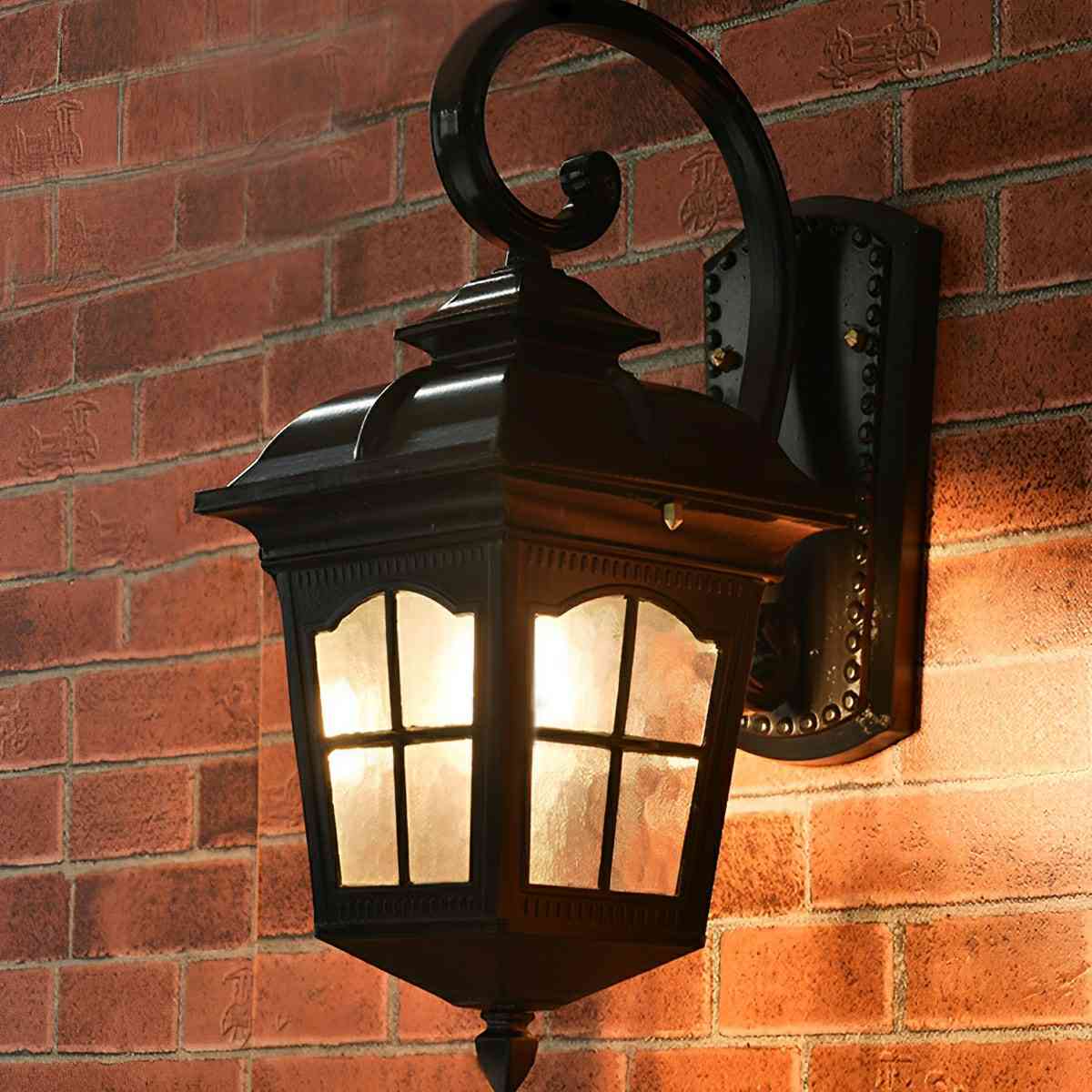 Vintage Rustic Cross Waterproof Outdoor LED Lantern Porch Wall Lights