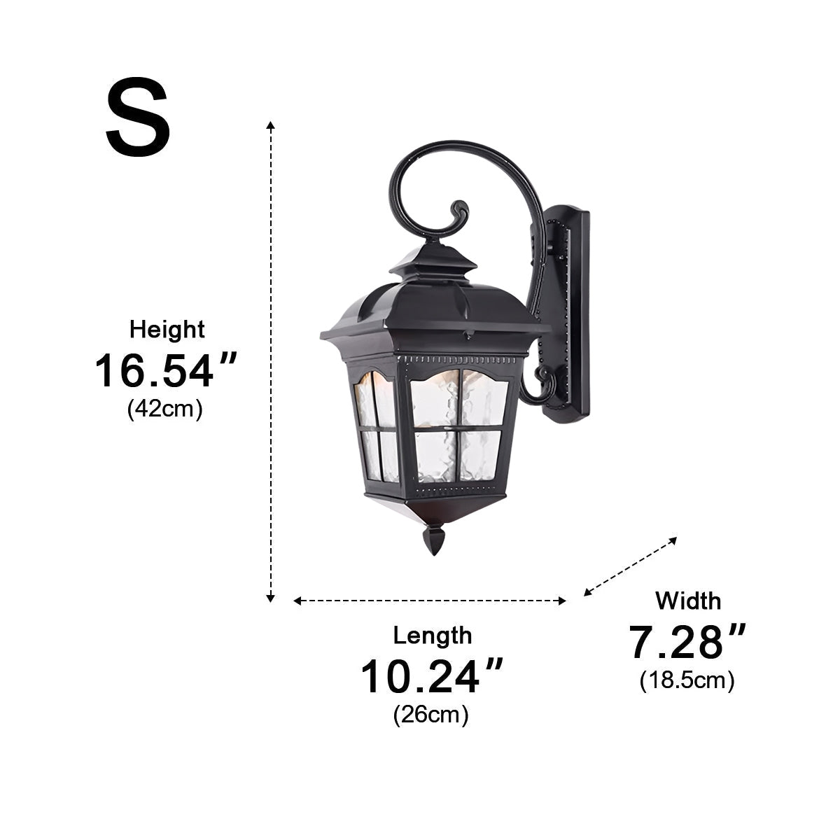 Vintage Rustic Cross Waterproof Outdoor LED Lantern Porch Wall Lights