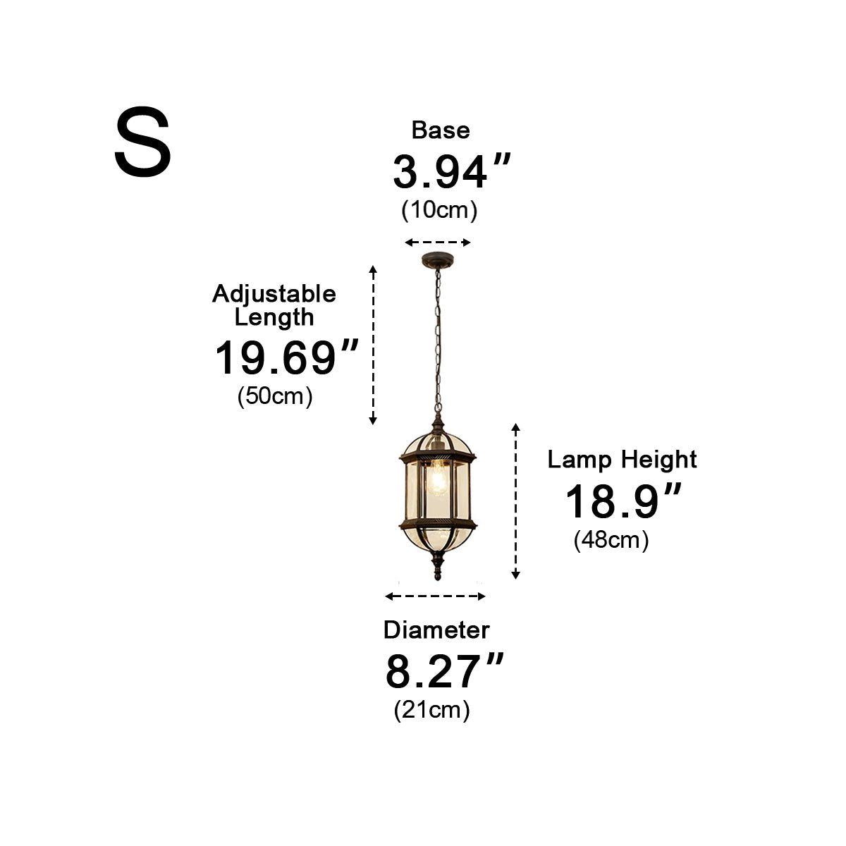 Vintage Rustic Cylinder Waterproof Outdoor LED Lantern Pendant Lights