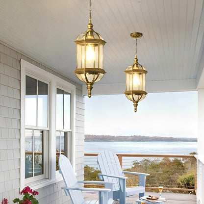 Vintage Rustic Cylinder Waterproof Outdoor LED Lantern Pendant Lights