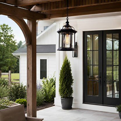 Vintage Rustic Gazebo Waterproof Outdoor LED Lantern Pendant Lights