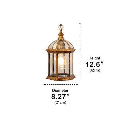 Vintage Rustic Gazebo Waterproof Outdoor LED Lantern Pendant Lights