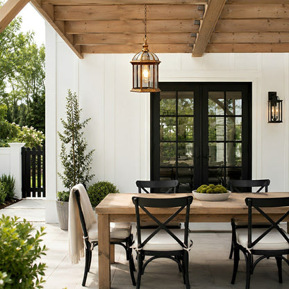 Vintage Rustic Gazebo Waterproof Outdoor LED Lantern Pendant Lights