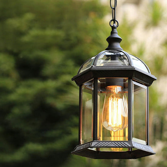 Vintage Rustic Gazebo Waterproof Outdoor LED Lantern Pendant Lights