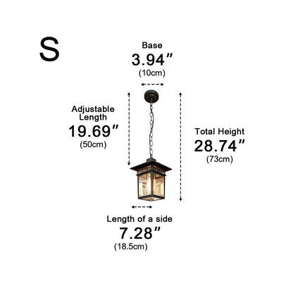 Vintage Rustic Square Waterproof Outdoor LED Lantern Pendant Lights