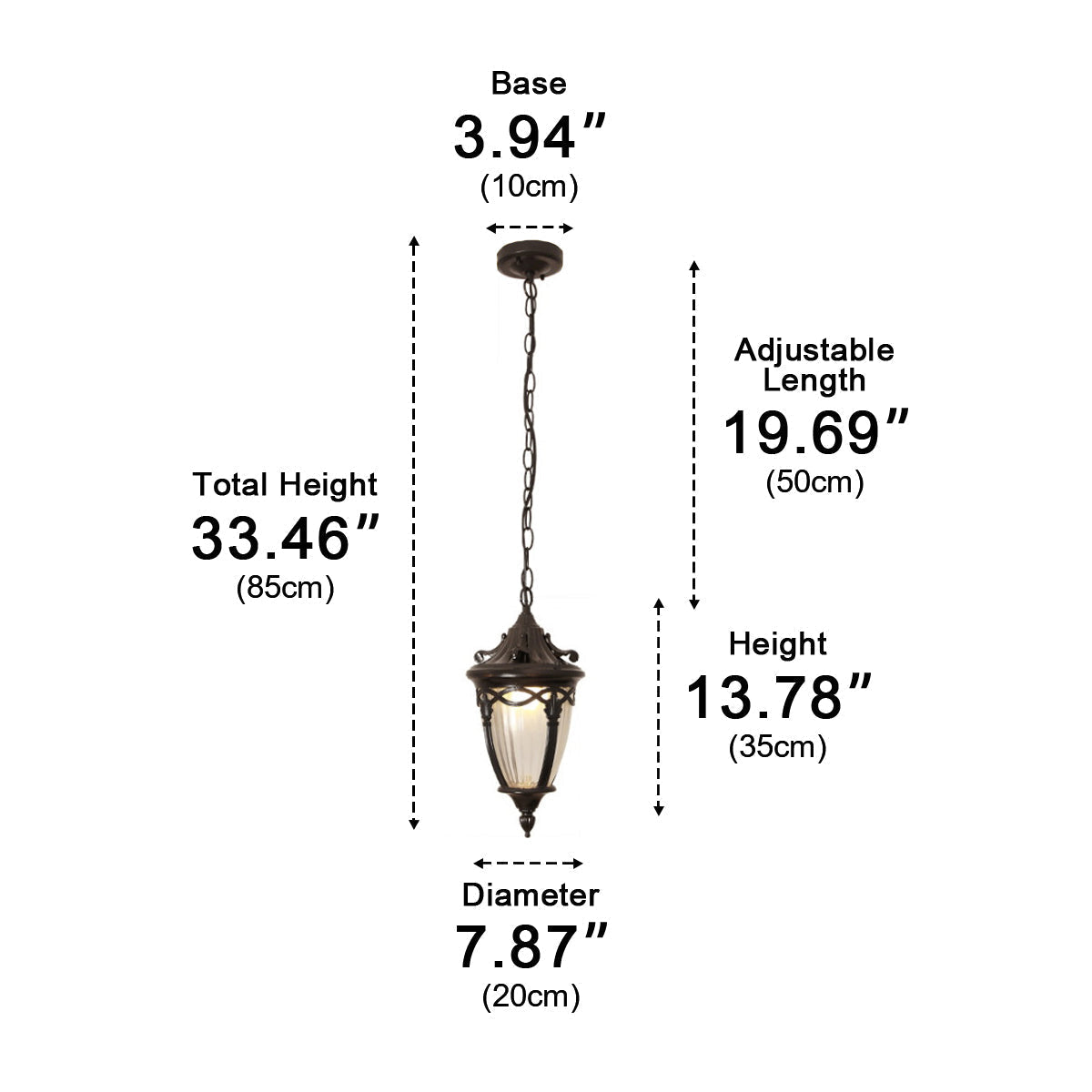 Vintage Rustic Waterproof Outdoor LED Lantern Pendant Lights