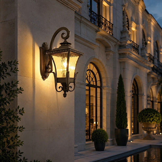 Vintage Square Lantern Waterproof Outdoor LED Porch Light Exterior Wall Lights