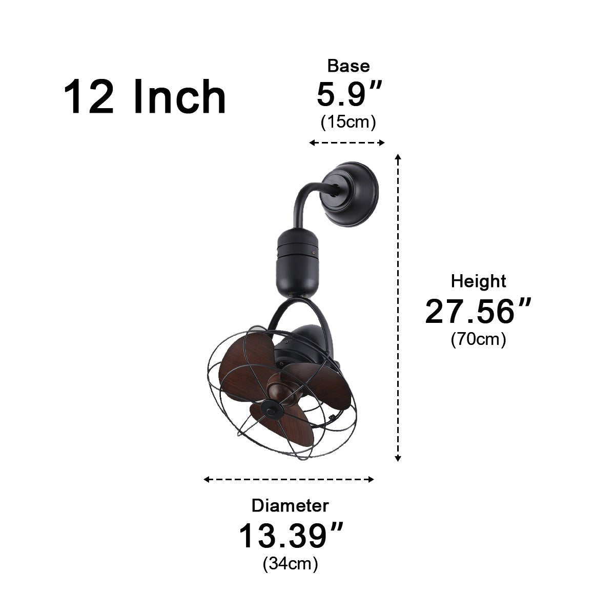 Vintage Swing Rotation 6-Speed DC Motor Ceiling Fan Wall fan