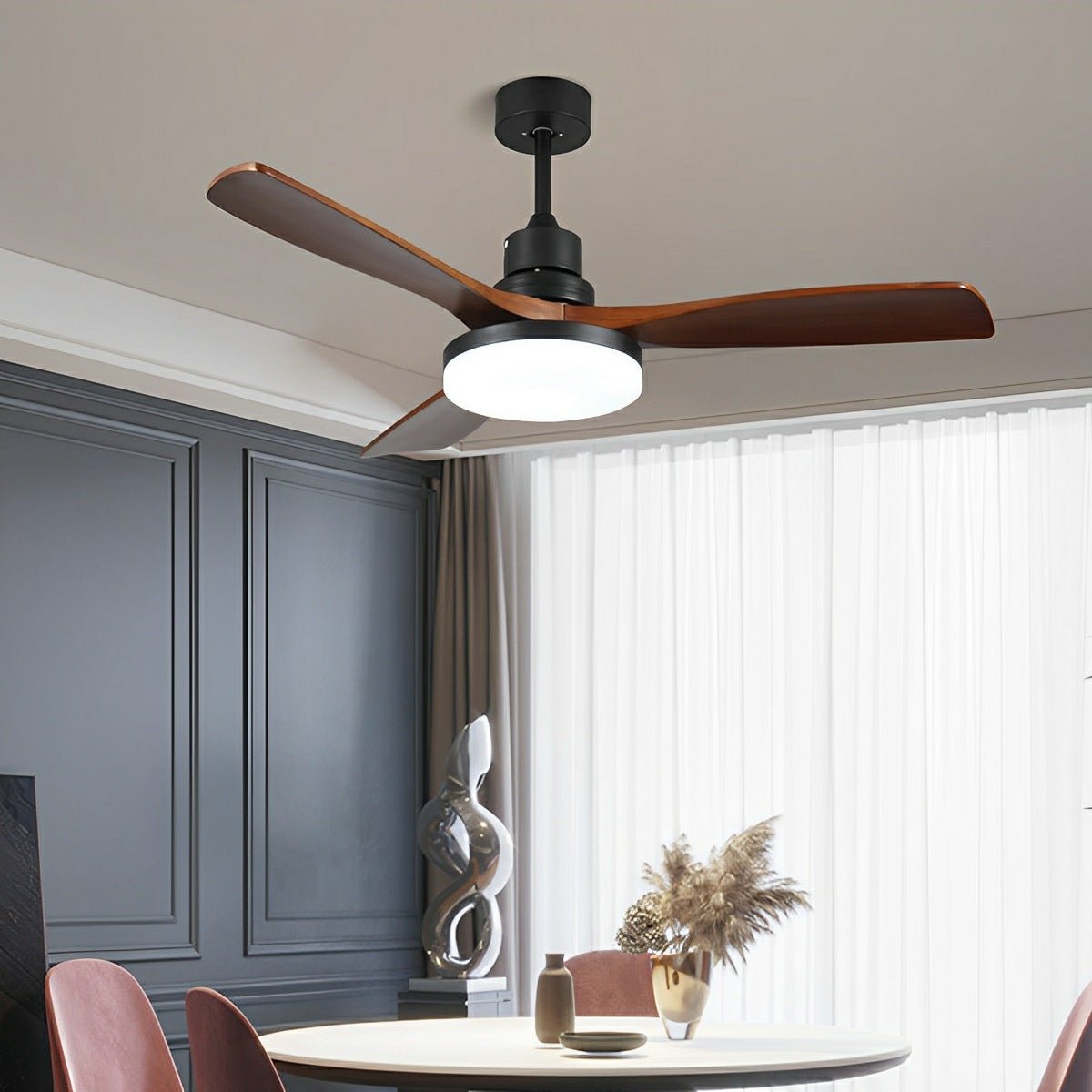 Vintage DC Motor Reverse Variable Frequency Ceiling Fan Light