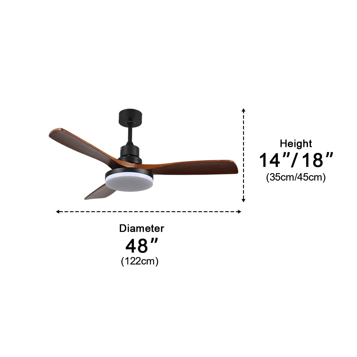 Vintage DC Motor Reverse Variable Frequency Ceiling Fan Light