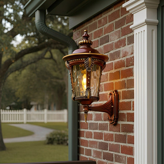 Vintage Waterproof Acanthus Leaf Outdoor LED Porch Light Exterior Wall Lights