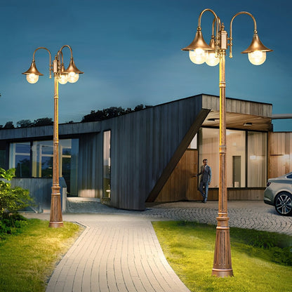 Vintage Waterproof Flared LED Outdoor Pathway Pole Lights
