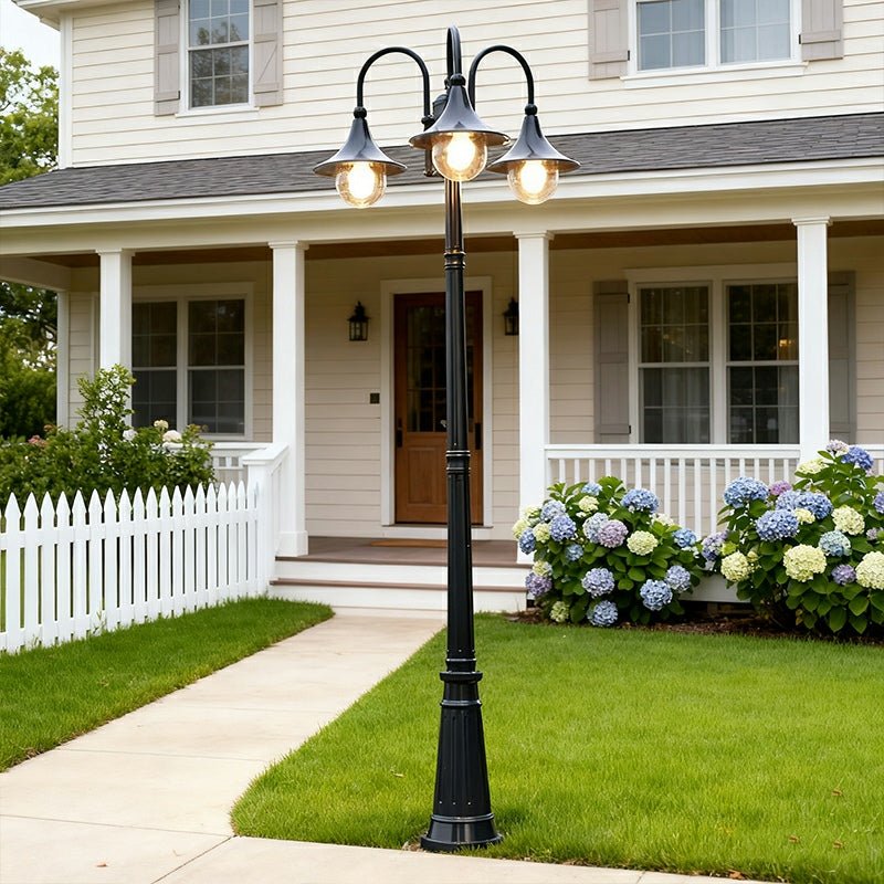 Vintage Waterproof Flared LED Outdoor Pathway Pole Lights