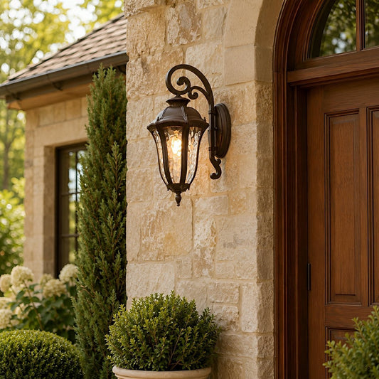 Vintage Waterproof Hexagonal Dome Outdoor LED Porch Light Exterior Wall Lights
