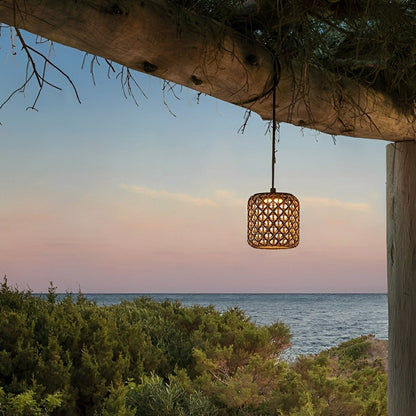 Vintage Waterproof Rattan LED Outdoor Ceiling Lights Lanterns