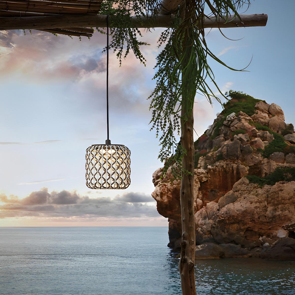 Vintage Waterproof Rattan LED Outdoor Ceiling Lights Lanterns