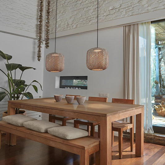 Vintage Waterproof Rattan LED Outdoor Ceiling Lights Lanterns