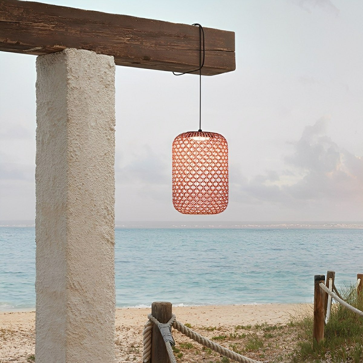 Vintage Waterproof Rattan LED Outdoor Ceiling Lights Lanterns