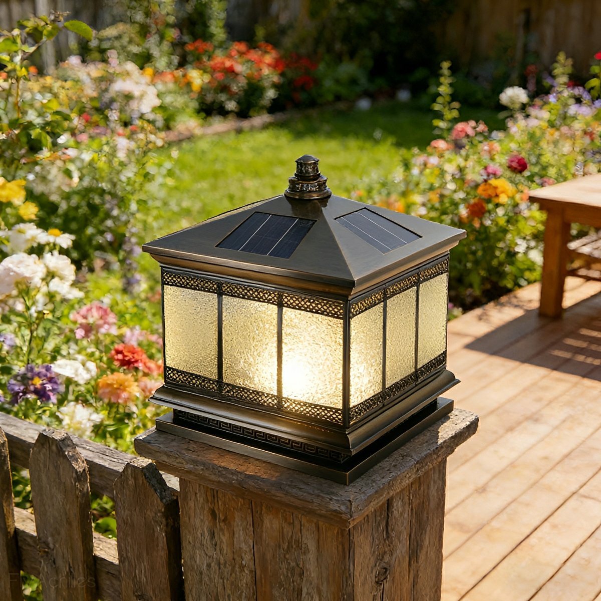 Vintage Waterproof Tower Shape Fence Outdoor Post Caps Lights