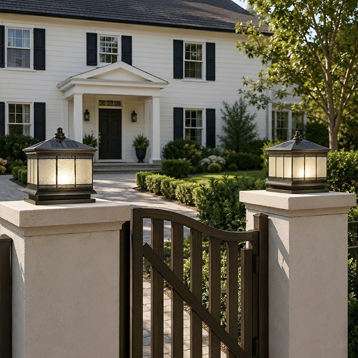 Vintage Waterproof Tower Shape Fence Outdoor Post Caps Lights