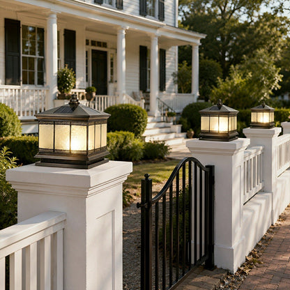 Vintage Waterproof Tower Shape Fence Outdoor Post Caps Lights