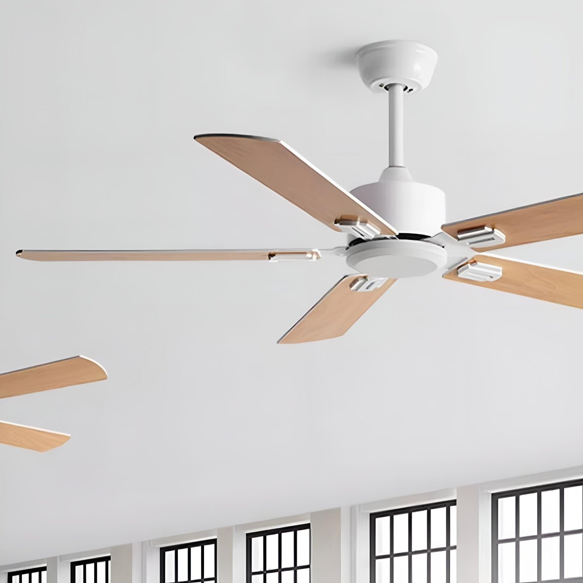 Vintage Wood Grain DC Motor 6-speed Reverse Frequency Ceiling Fan 5 Blades