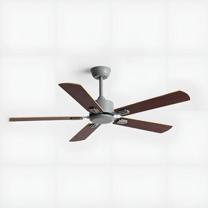 Vintage Wood Grain DC Motor 6-speed Reverse Frequency Ceiling Fan 5 Blades